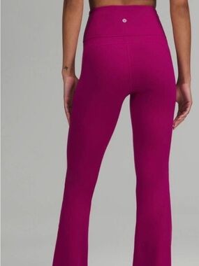 Lululemon Super High Waist Fuschia Groove Flare Pants